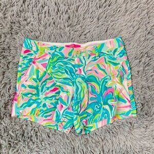 Lilly Pulitzer The Callahan Short Printed Blue Pink Green Size 0